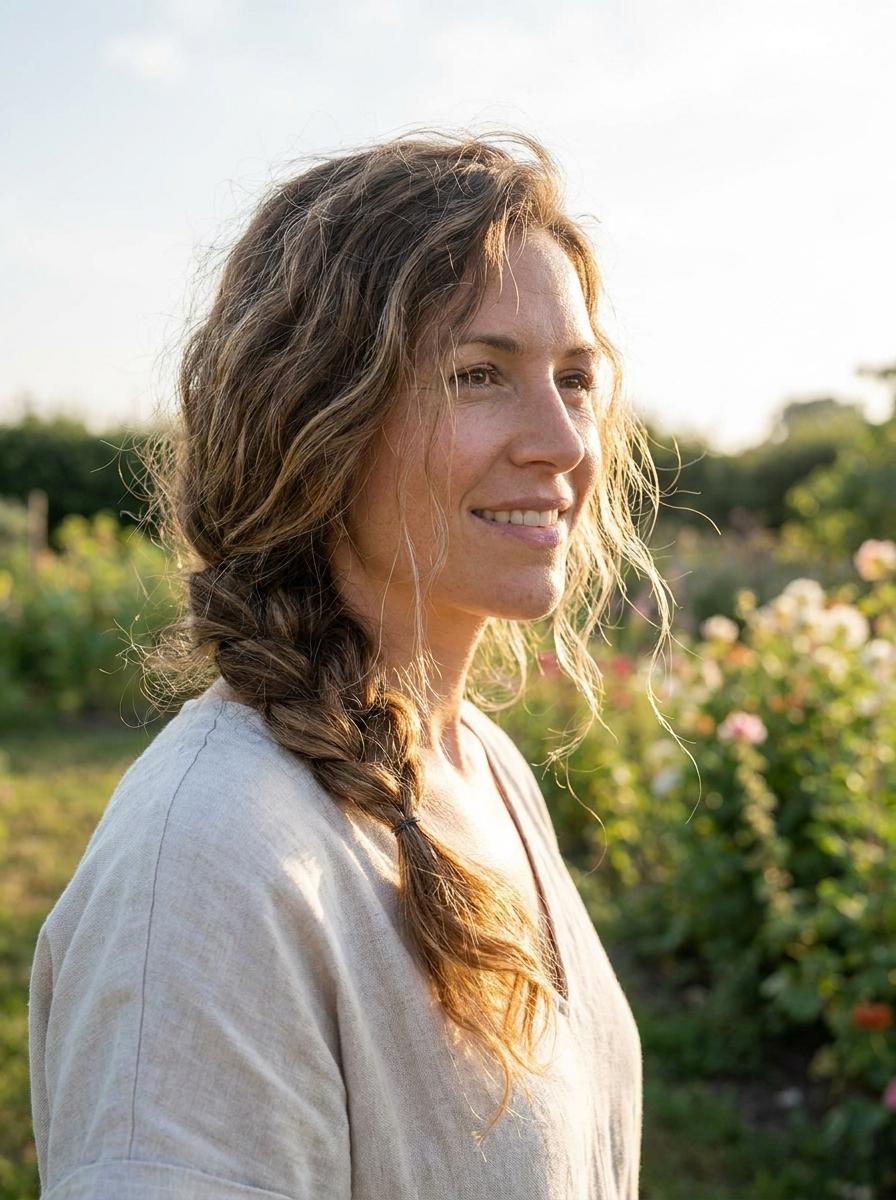 Seitlicher Sommerzopf - Sommerfrisur für lange Haare